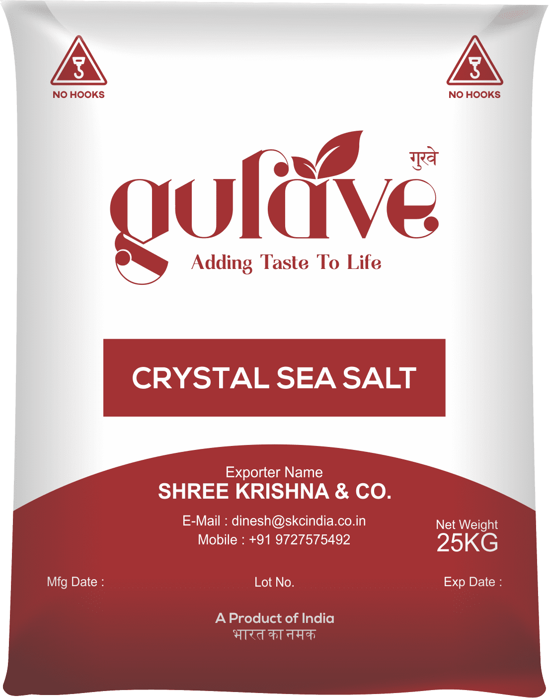 crystal sea salt raw salt 25 KG Package
