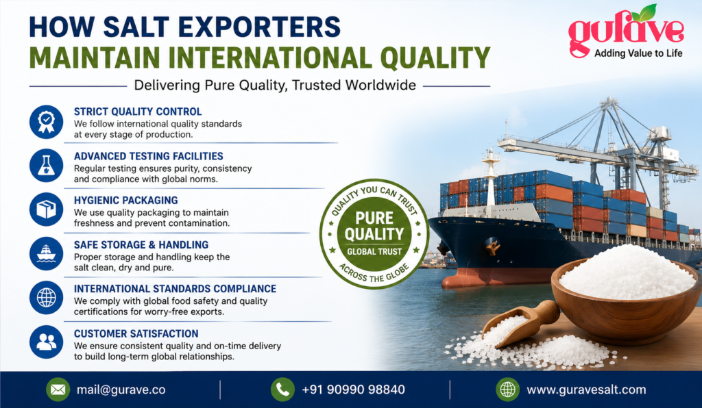 Salt Export How Salt Exporters Maintain International Quality - Gurave Salt
