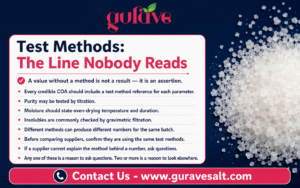 Salt Certificate of Analysis